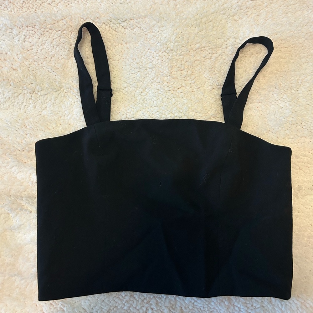 French Connection Black Zip-Up Top
